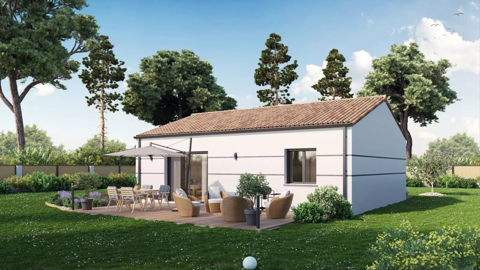 Brand new 2-bedroom bungalow of the type built at Bourneau in the Vendée