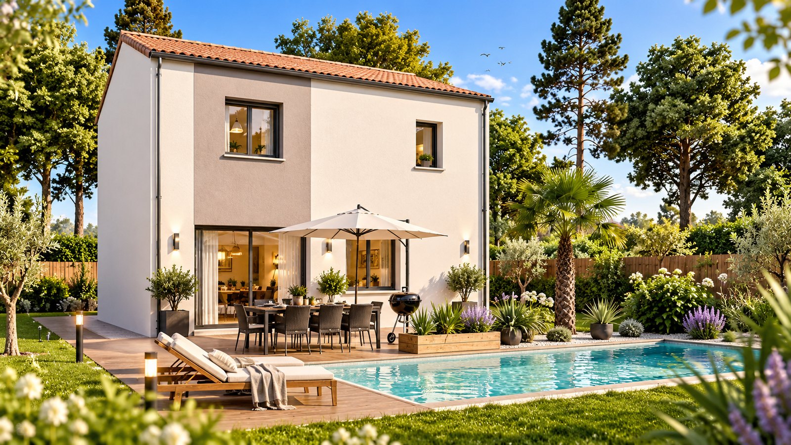 Brand new four-bedroom house with two bathrooms of the type built on the Vendée coast