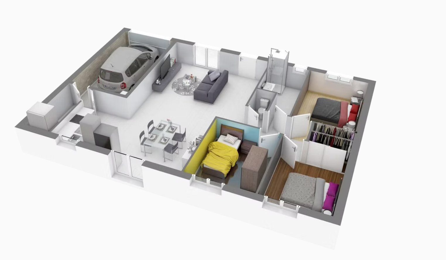 3-bedroom bungalow floor plan