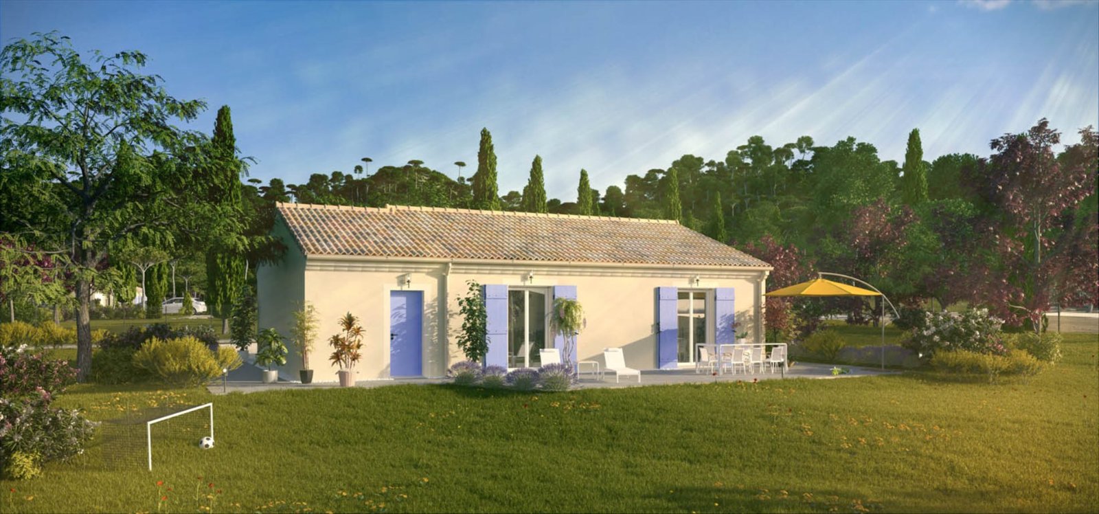 Brand new 2-bedroom bungalow of the type built at Loge-Fougereuse in the Vendée
