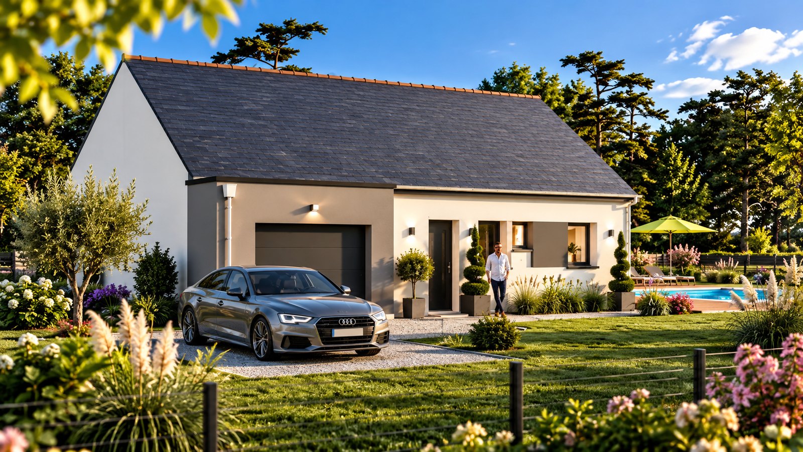Brand new two-bedroom bungalow of the type built at Gueltas in the Morbihan