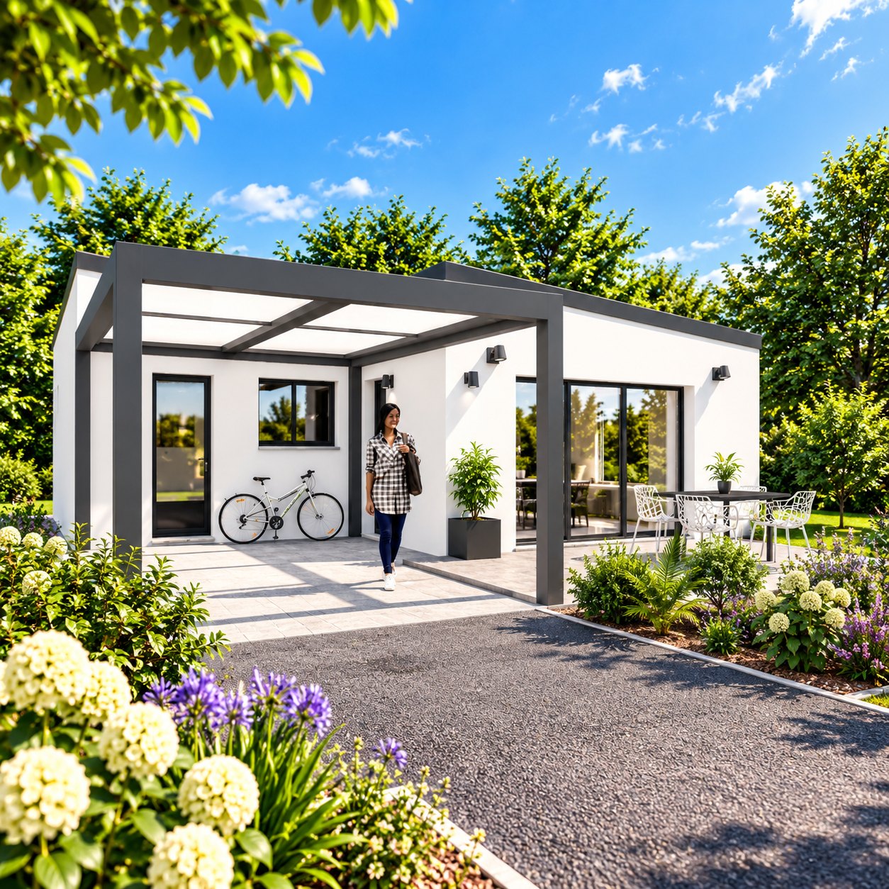 Brand new two-bedroom bungalow of the type built in the Manche, southern Normandy