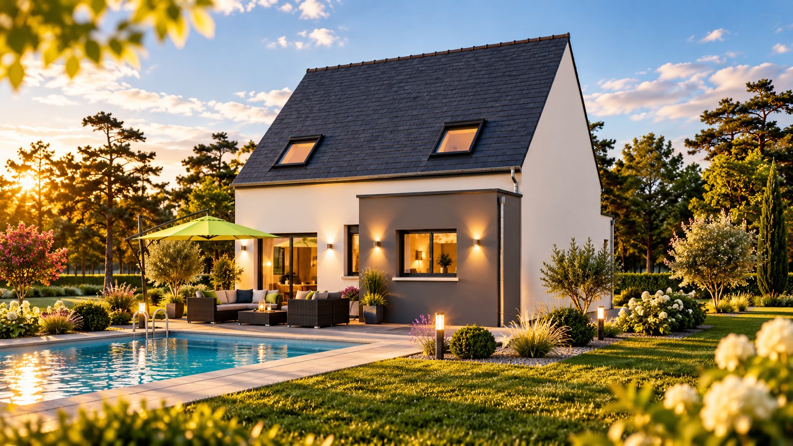 Brand new four-bedroom house with two bathrooms of the type built in the Manche, southern Normandy