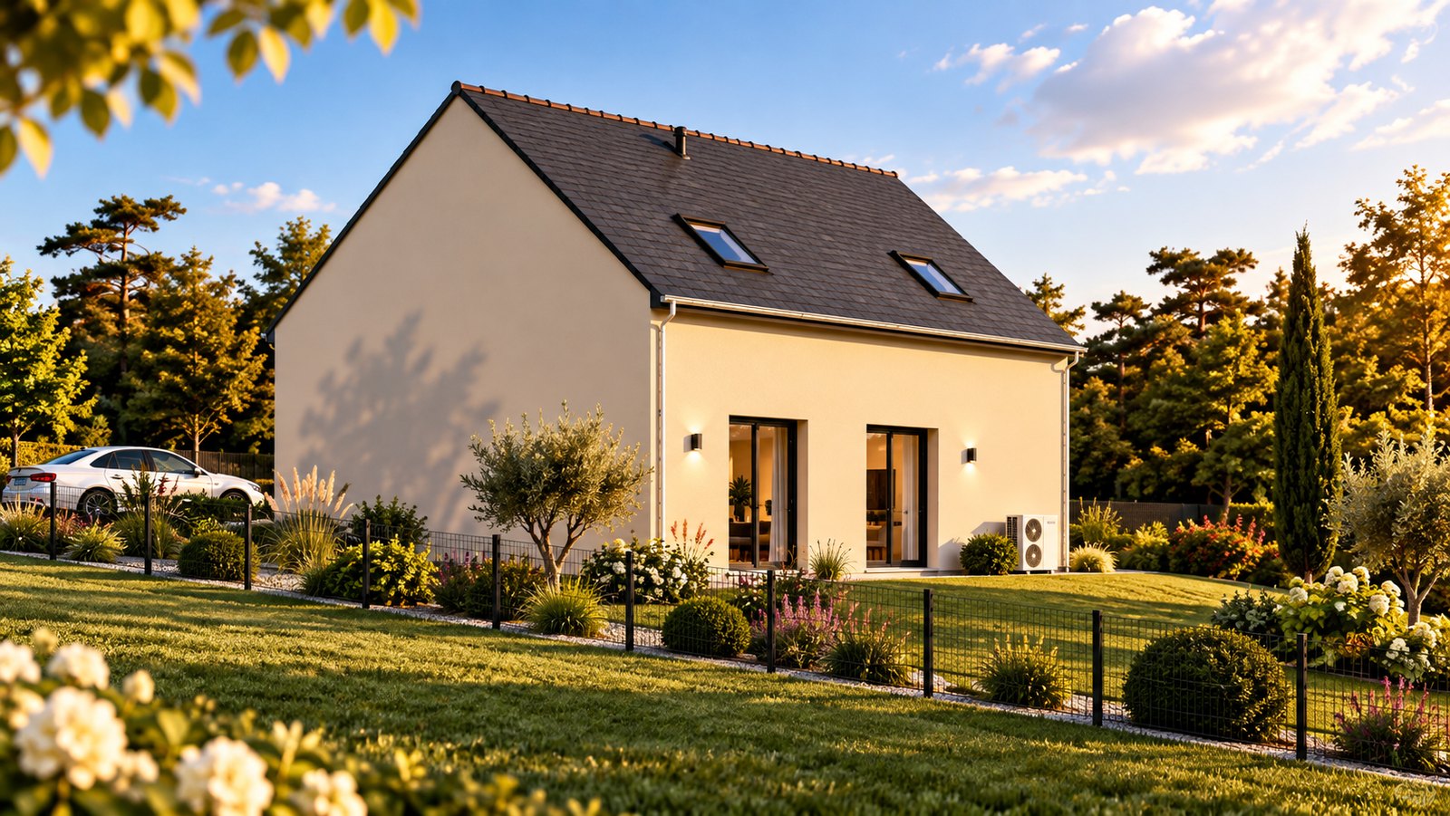 Brand new four-bedroom house with two bathrooms of the type built in the Manche, southern Normandy
