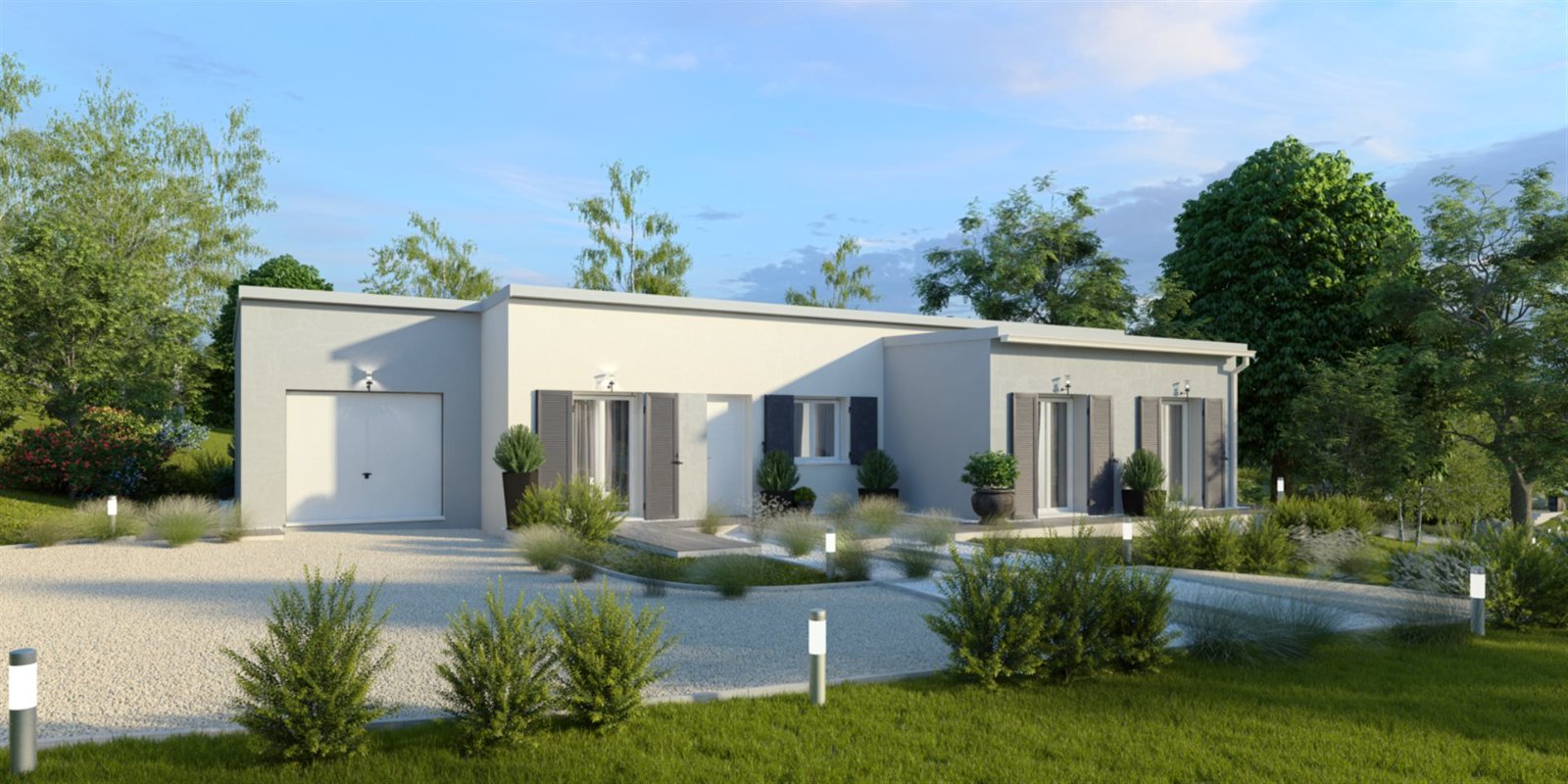 Brand new 4-bedroom bungalow with two bathrooms of the type built at Réaumur in the Vendée
