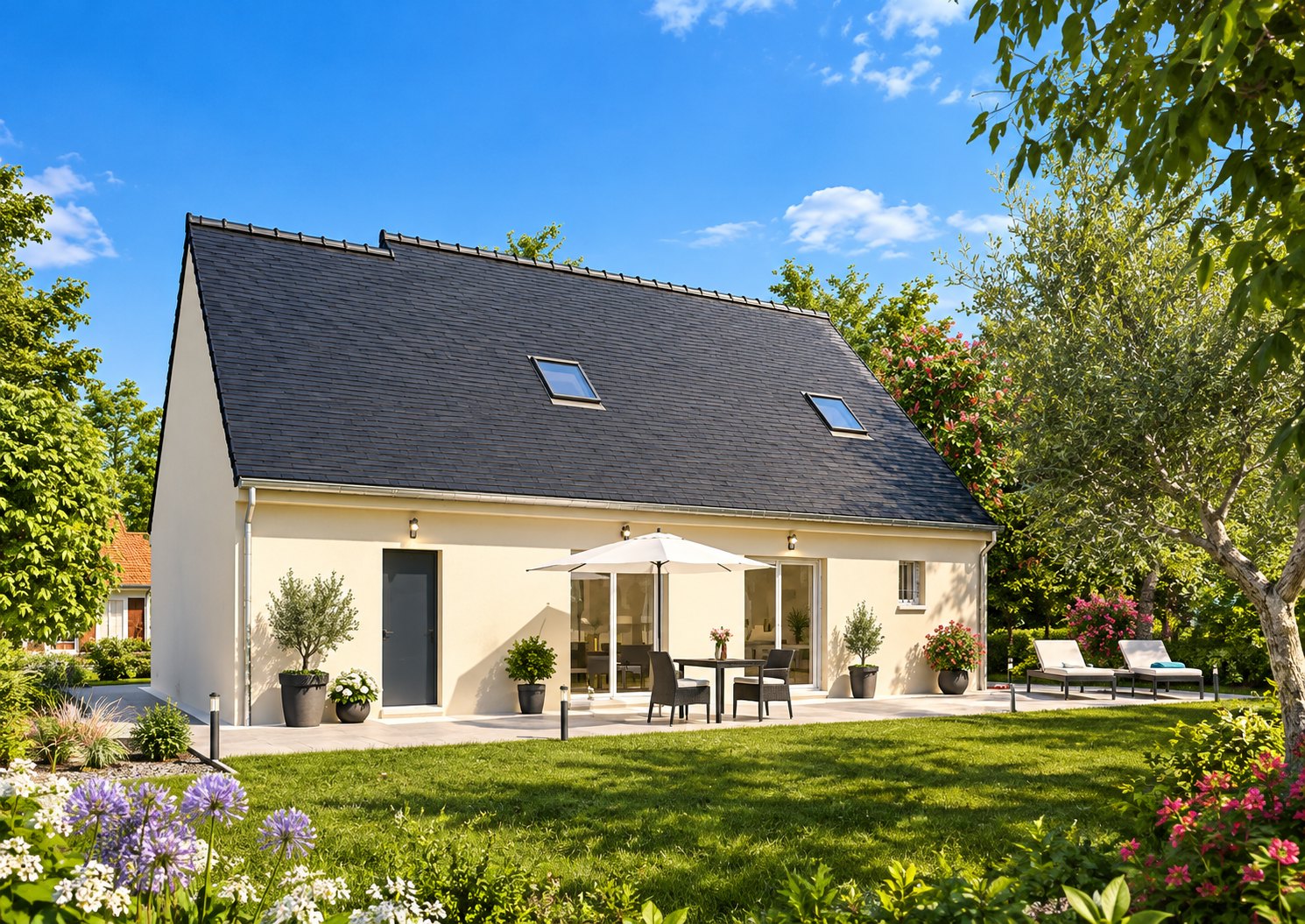 Brand new four-bedroom house with two bathrooms of the type built around Redon in southern Brittany