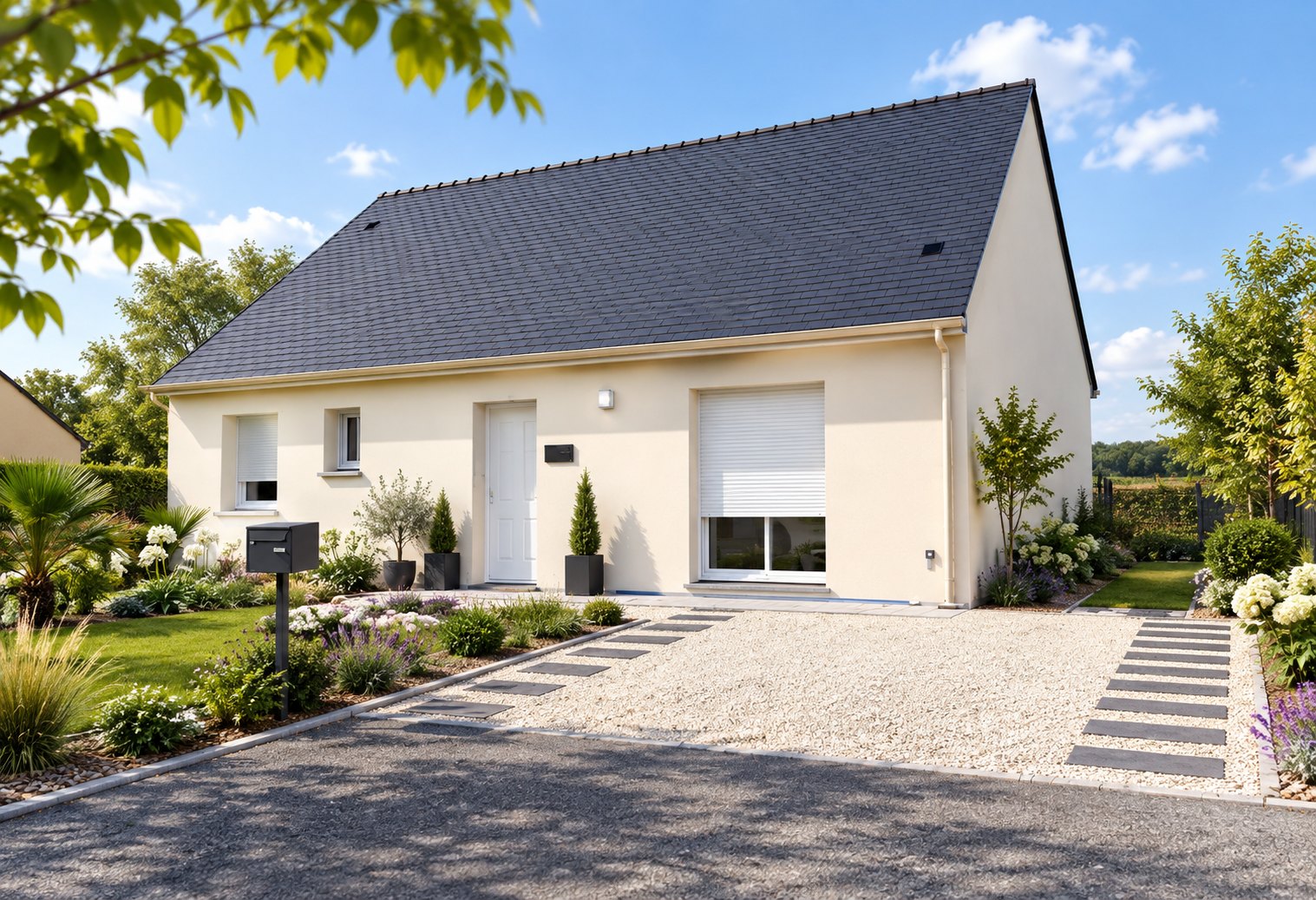 Brand new two-bedroom bungalow of the type built in the Manche, southern Normandy