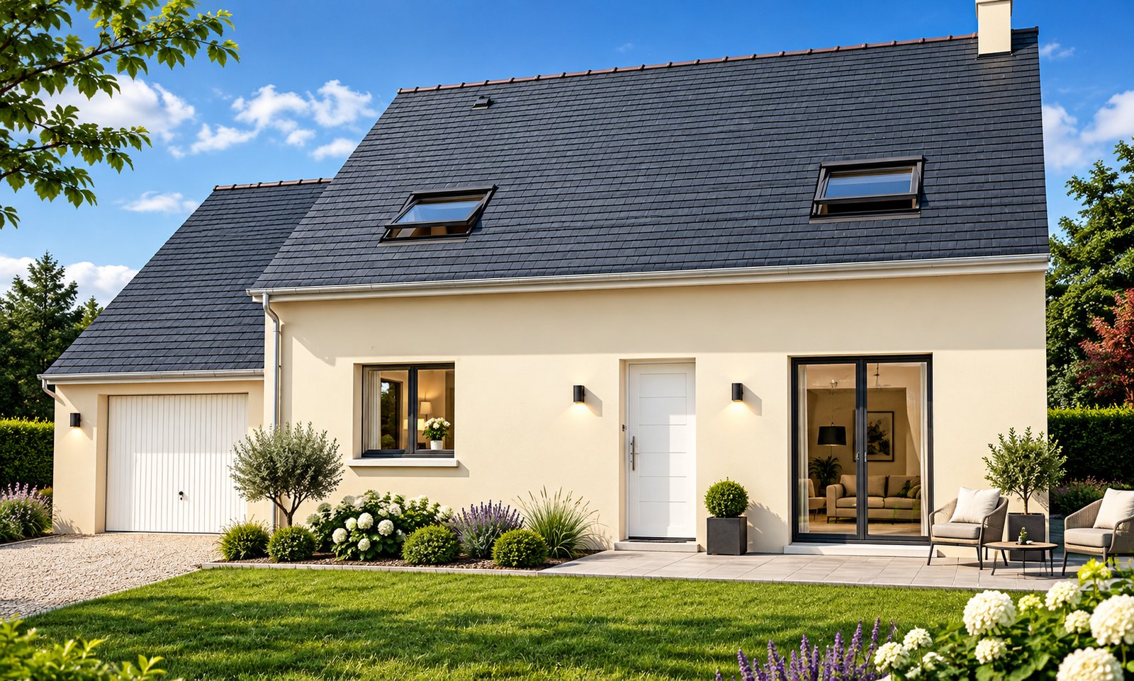 Brand new four-bedroom house with two bathrooms of the type built in the Manche, southern Normandy