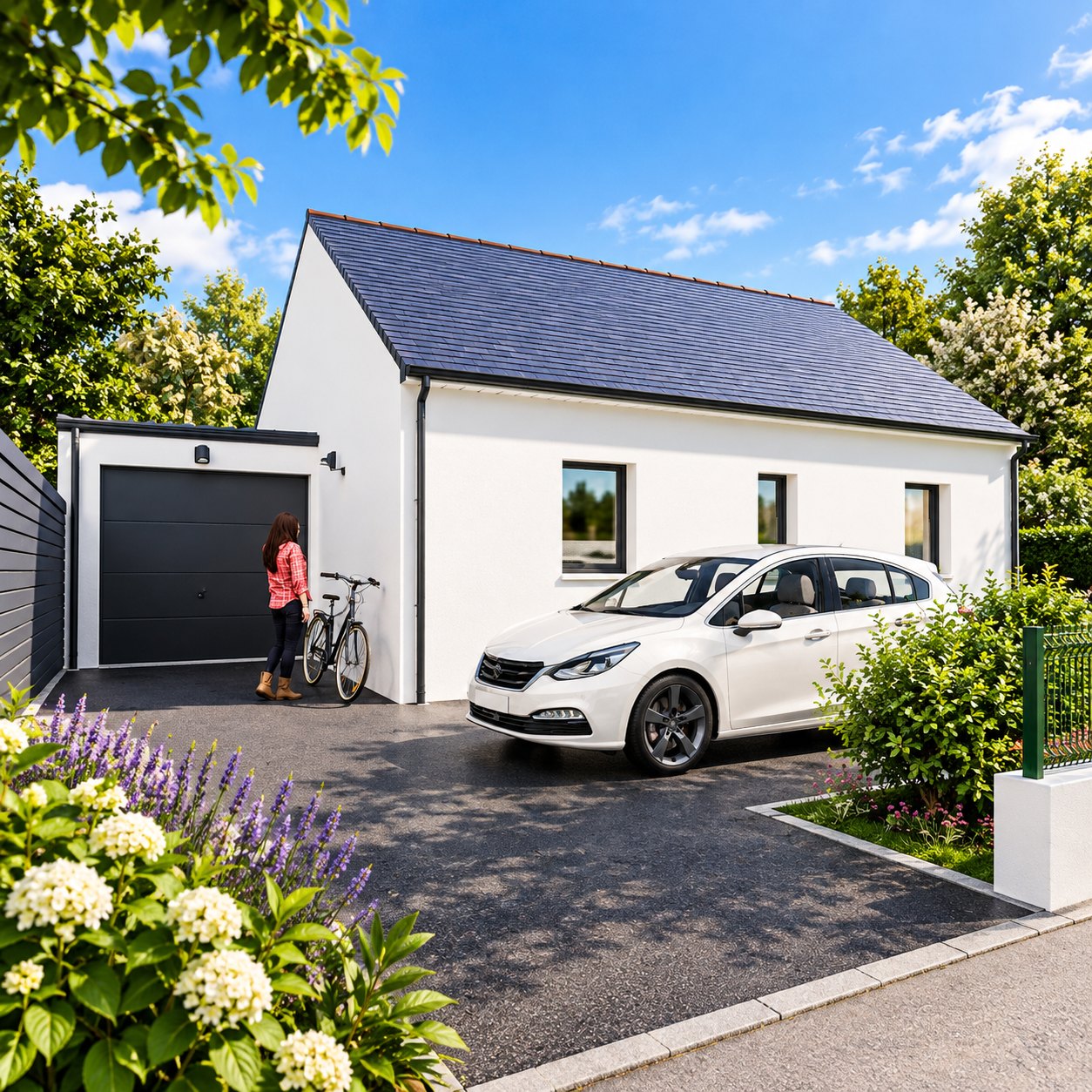 Brand new two-bedroom bungalow of the type built in the Manche, southern Normandy