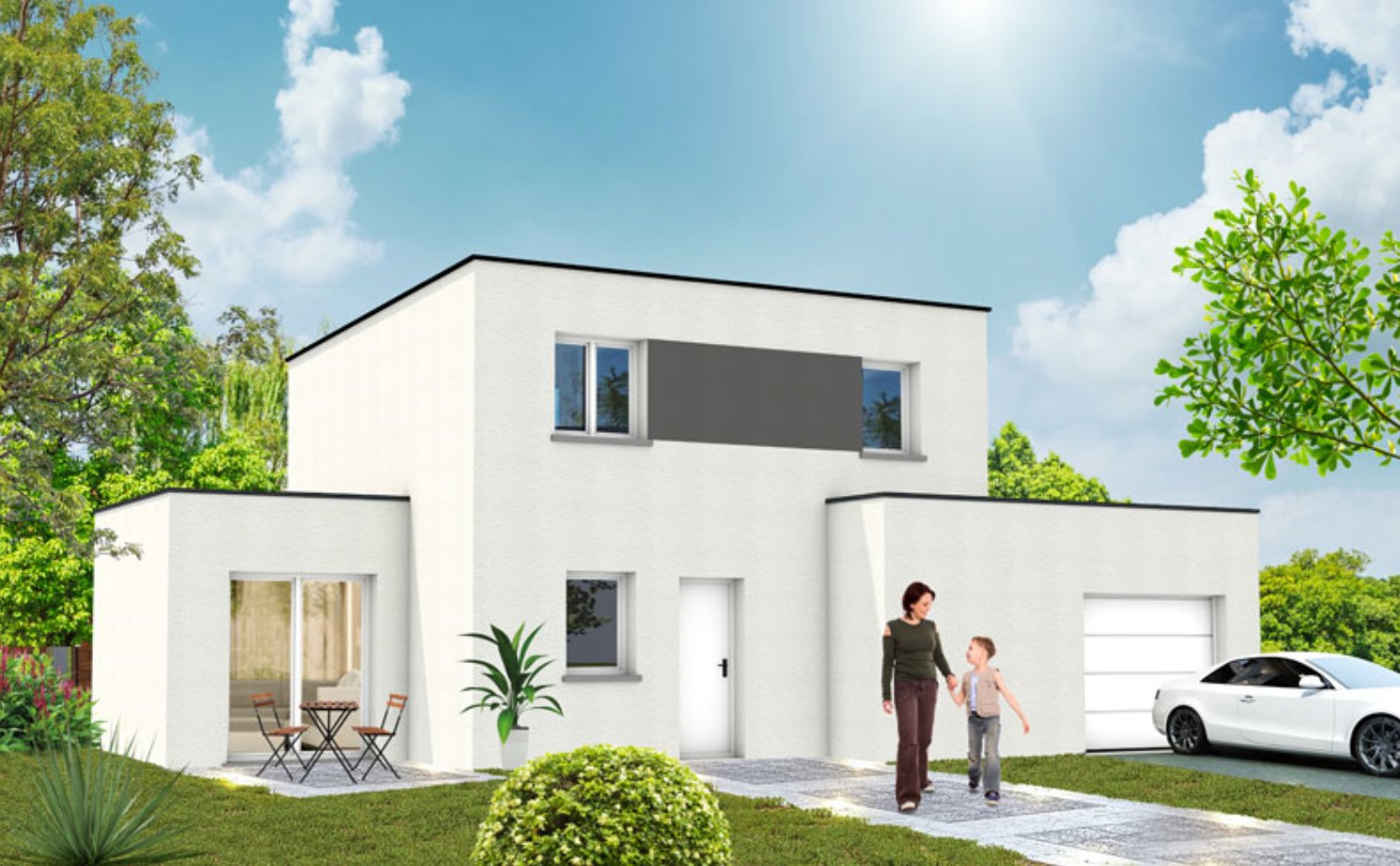 Brand new four-bedroom villa with integrated garage of the type built at Penvins, Sarzeau