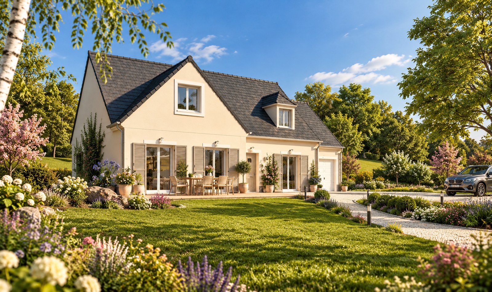 Brand new four to five bedroom house of the type built around Saint-Malo in Brittany