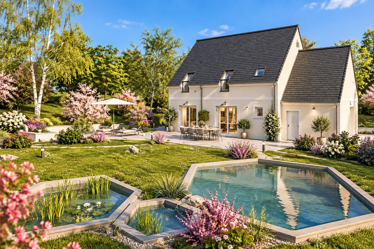 Brand new four to five bedroom house of the type built around Saint-Malo in Brittany