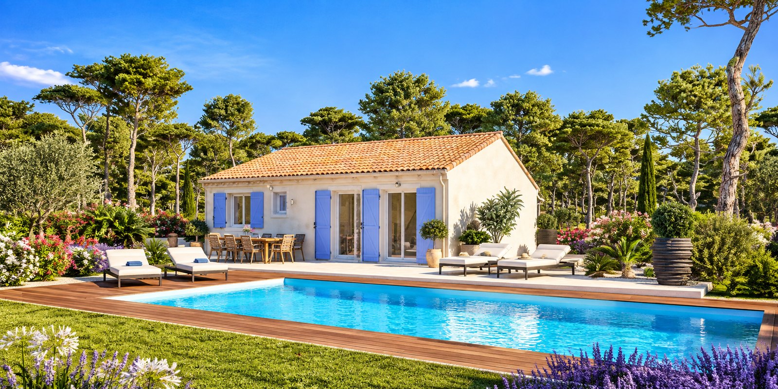 Brand new two-bedroom bungalow of the type built in the southern Vendée