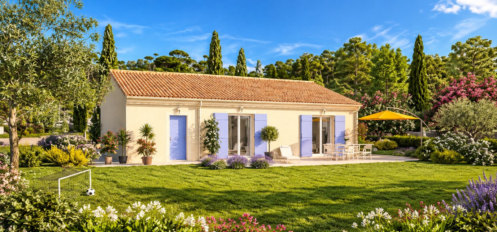 Brand new two-bedroom bungalow of the type built in the southern Vendée