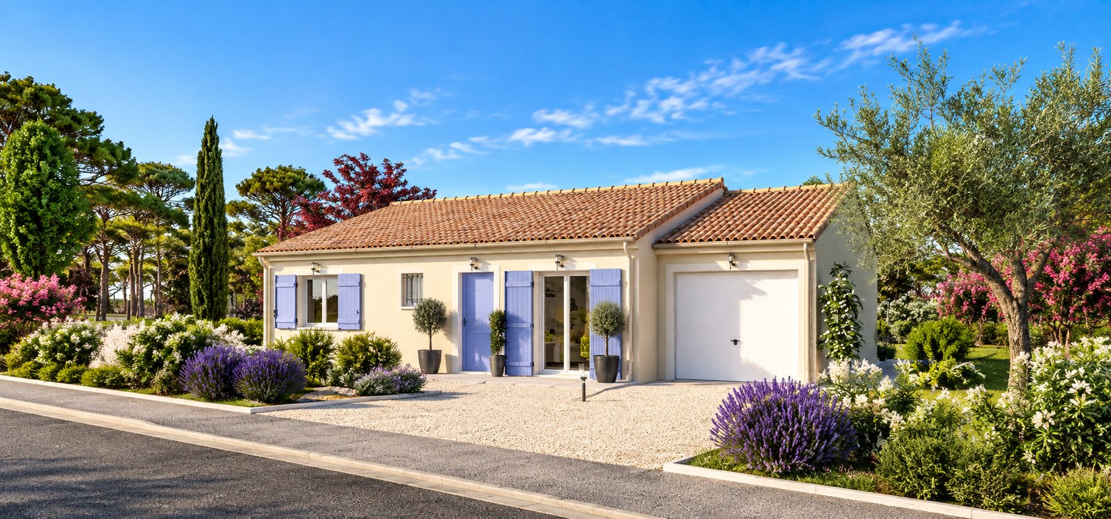 Brand new two-bedroom bungalow of the type built in the southern Vendée