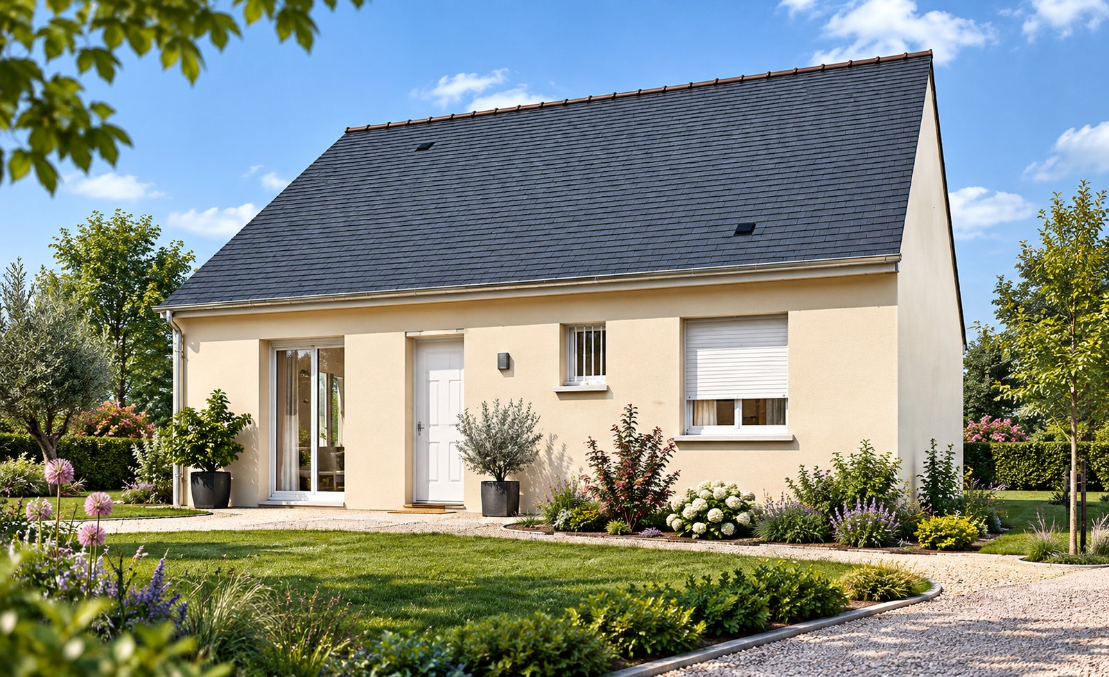 Brand new two-bedroom bungalow of the type built in the Manche, southern Normandy