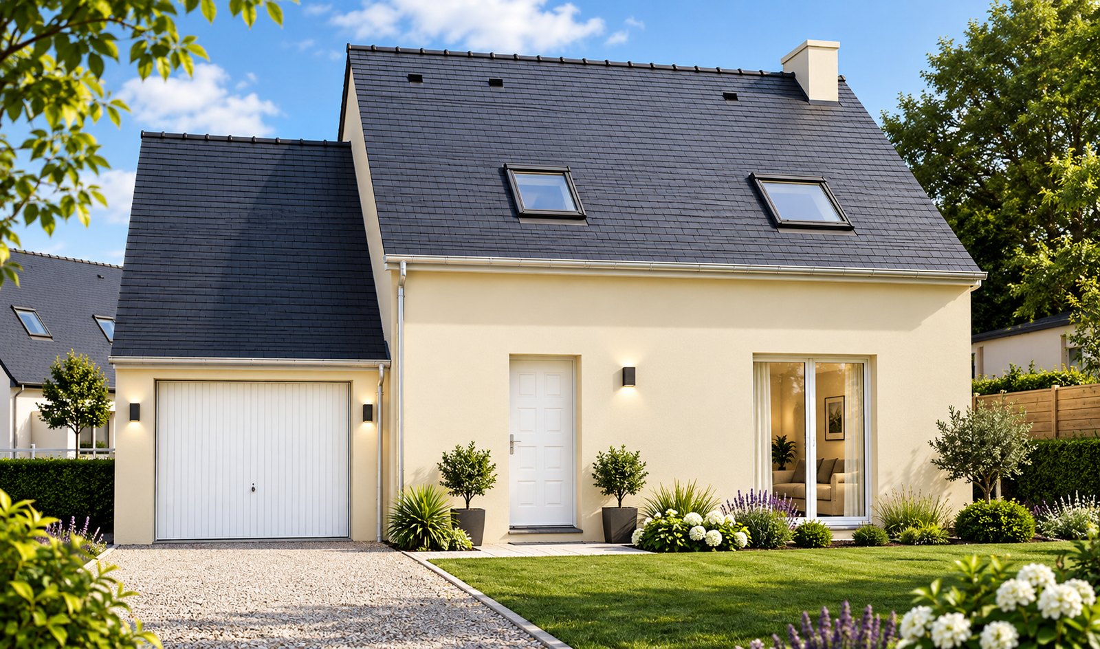 Brand new four-bedroom house with two bathrooms of the type built in the Manche, southern Normandy